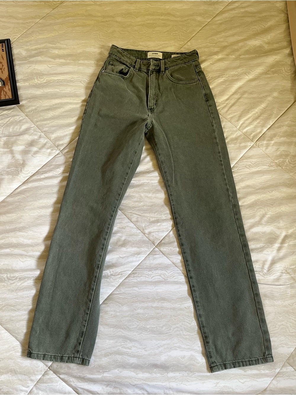 Cotton On Olive Green Straight Jeans